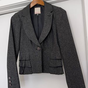 Rebecca Taylor classic blazer w leather trim